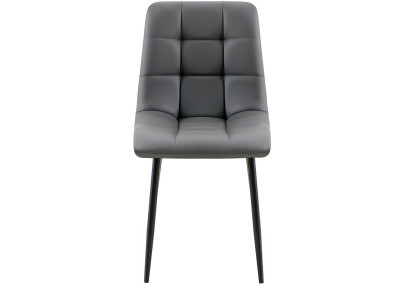 Chaise de salle à manger Antibes en similicuir gris foncé