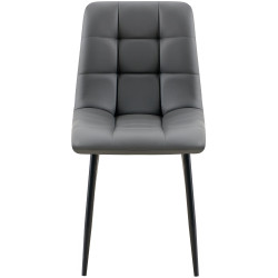 Chaise de salle à manger Antibes en similicuir gris foncé