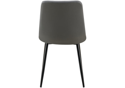 Chaise de salle à manger Antibes en similicuir gris foncé