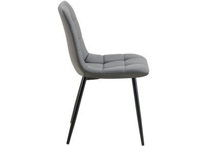 Chaise de salle à manger Antibes en similicuir gris foncé