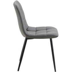 Chaise de salle à manger Antibes en similicuir gris foncé