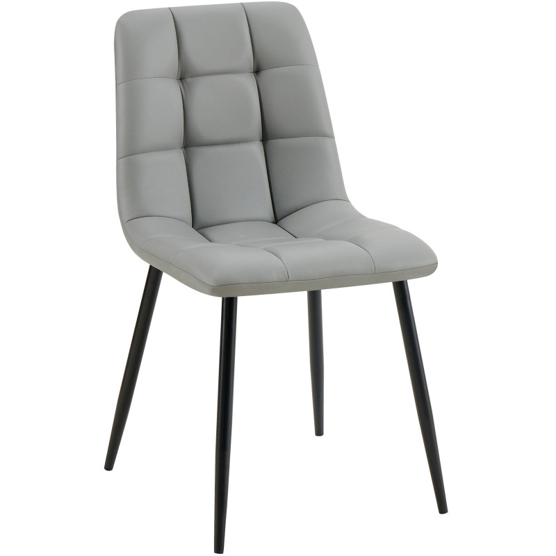 Chaise de salle à manger Antibes en similicuir gris clair
