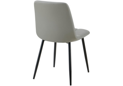 Chaise de salle à manger Antibes en similicuir gris clair