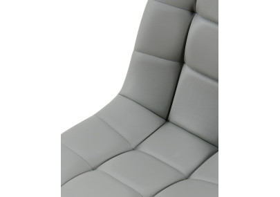 Chaise de salle à manger Antibes en similicuir gris clair