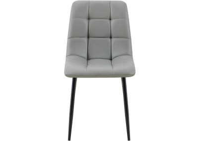Chaise de salle à manger Antibes en similicuir gris clair