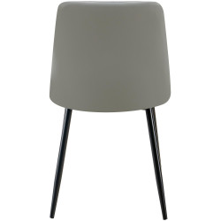 Chaise de salle à manger Antibes en similicuir gris clair