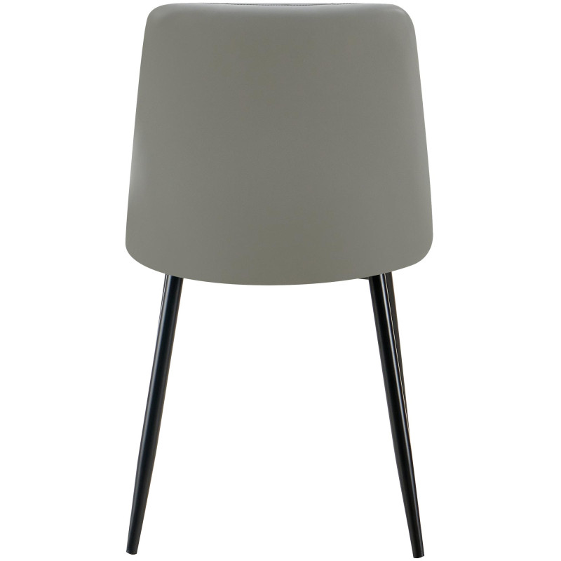 Chaise de salle à manger Antibes en similicuir gris clair