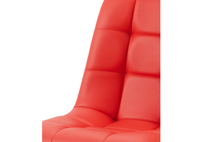 Chaise de salle à manger Antibes en similicuir rouge