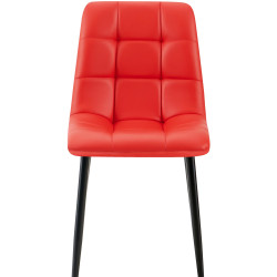 Chaise de salle à manger Antibes en similicuir rouge