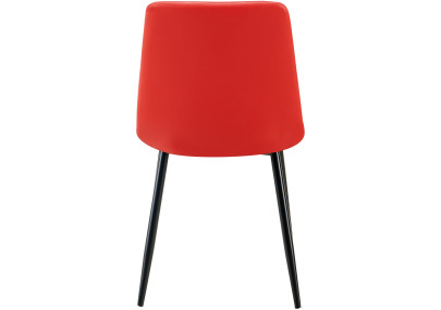 Chaise de salle à manger Antibes en similicuir rouge