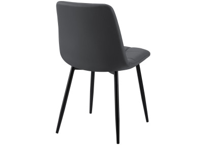 Chaise de salle à manger Antibes en similicuir noir