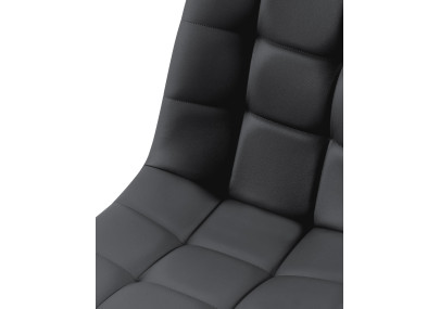 Chaise de salle à manger Antibes en similicuir noir