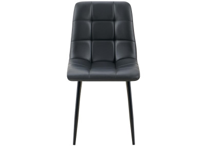 Chaise de salle à manger Antibes en similicuir noir