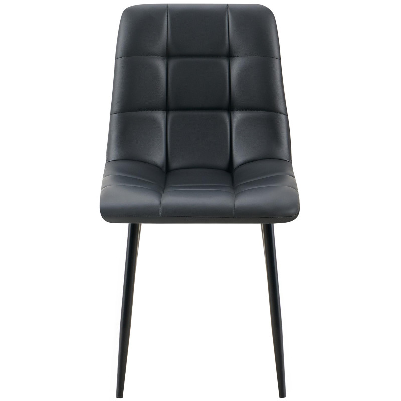 Chaise de salle à manger Antibes en similicuir noir