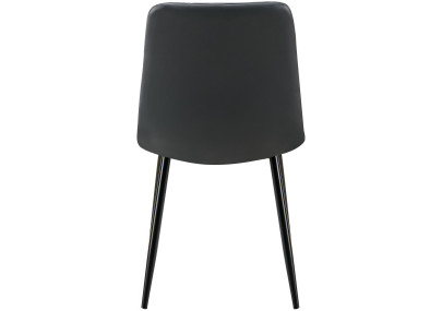 Chaise de salle à manger Antibes en similicuir noir