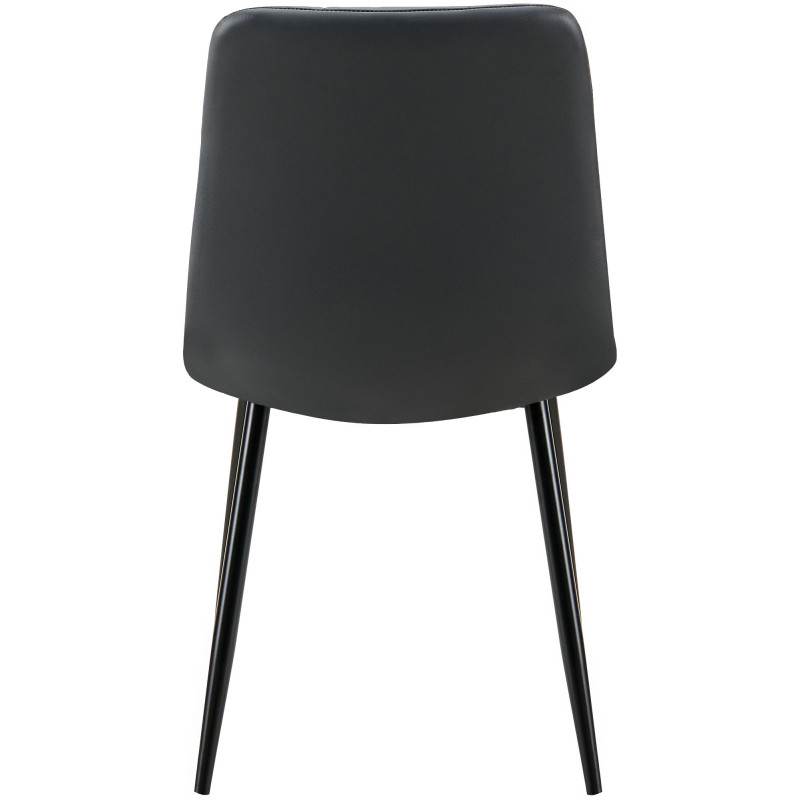 Chaise de salle à manger Antibes en similicuir noir