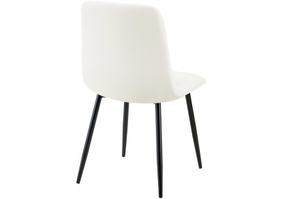 Chaise de salle à manger Antibes en similicuir blanc