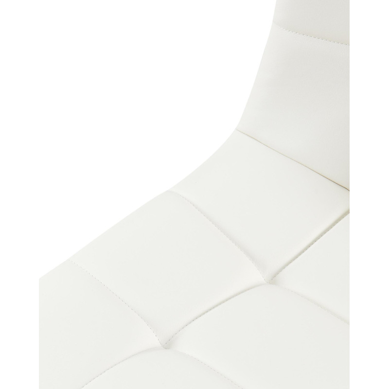 Chaise de salle à manger Antibes en similicuir blanc