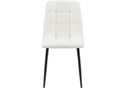 Chaise de salle à manger Antibes en similicuir blanc