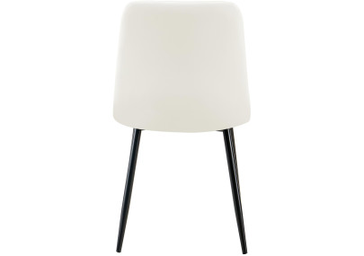 Chaise de salle à manger Antibes en similicuir blanc