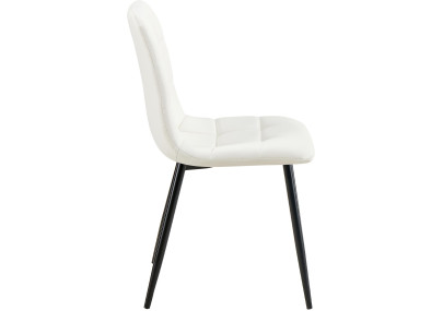 Chaise de salle à manger Antibes en similicuir blanc