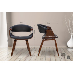 Ensemble de 2 chaises de salle à manger Foley, similicuir, noyer/noir