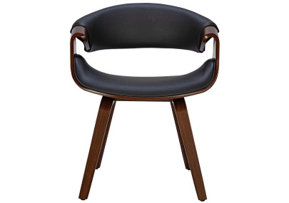 Ensemble de 2 chaises de salle à manger Foley, similicuir, noyer/noir