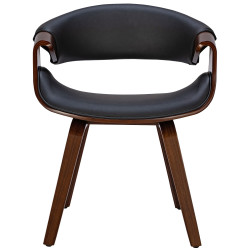 Ensemble de 2 chaises de salle à manger Foley, similicuir, noyer/noir