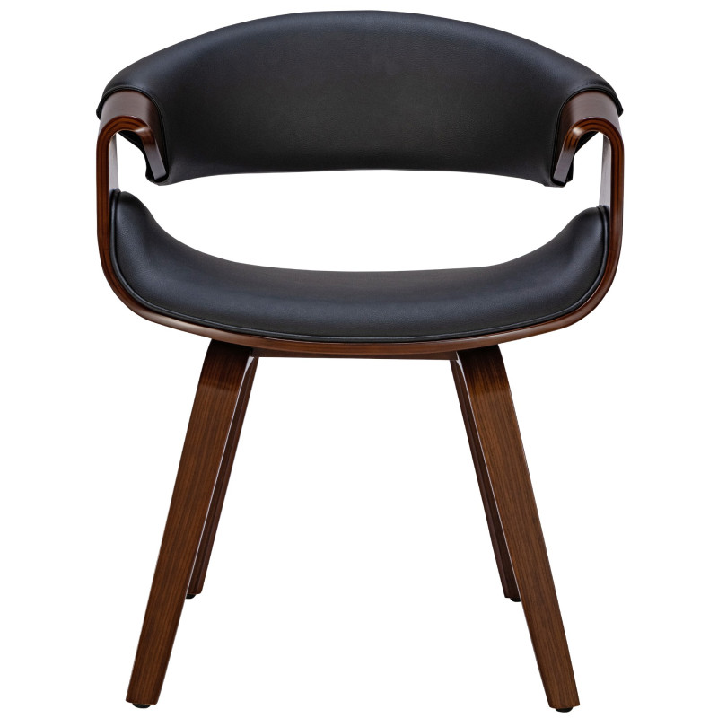 Ensemble de 2 chaises de salle à manger Foley, similicuir, noyer/noir