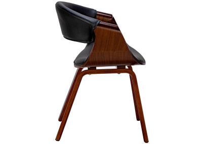 Ensemble de 2 chaises de salle à manger Foley, similicuir, noyer/noir