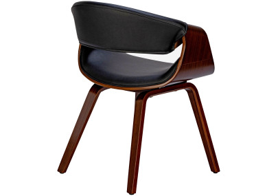 Ensemble de 2 chaises de salle à manger Foley, similicuir, noyer/noir