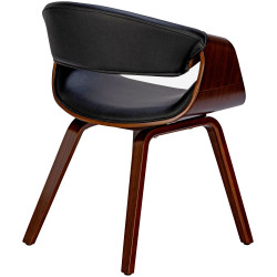 Ensemble de 2 chaises de salle à manger Foley, similicuir, noyer/noir