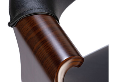 Ensemble de 2 chaises de salle à manger Foley, similicuir, noyer/noir