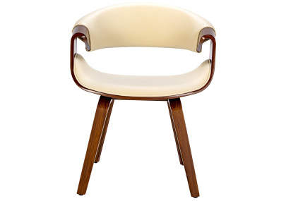 Ensemble de 2 chaises de salle à manger Foley, similicuir, noyer/crème