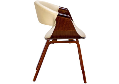 Ensemble de 2 chaises de salle à manger Foley, similicuir, noyer/crème