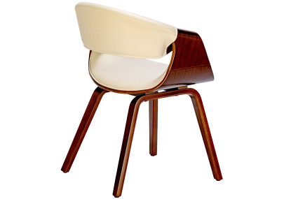 Ensemble de 2 chaises de salle à manger Foley, similicuir, noyer/crème