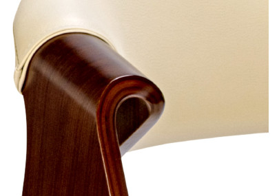 Ensemble de 2 chaises de salle à manger Foley, similicuir, noyer/crème