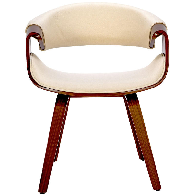 Ensemble de 2 chaises de salle à manger Foley, tissu noyer/crème