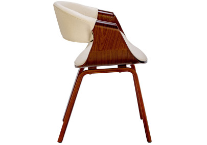 Ensemble de 2 chaises de salle à manger Foley, tissu noyer/crème