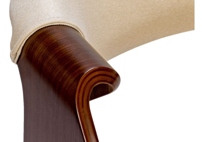 Ensemble de 2 chaises de salle à manger Foley, tissu noyer/crème