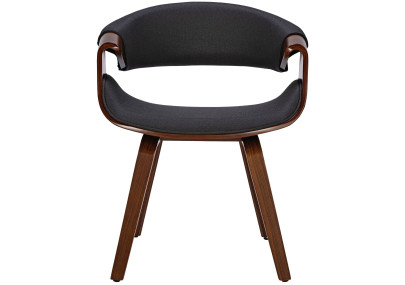 Ensemble de 2 chaises de salle à manger Foley, tissu noyer/noir