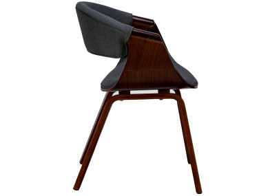 Ensemble de 2 chaises de salle à manger Foley, tissu noyer/noir