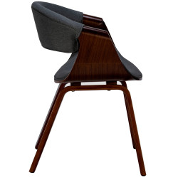 Ensemble de 2 chaises de salle à manger Foley, tissu noyer/noir