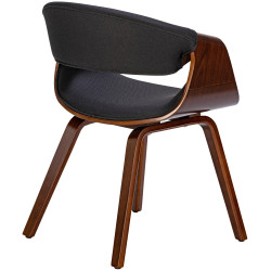 Ensemble de 2 chaises de salle à manger Foley, tissu noyer/noir