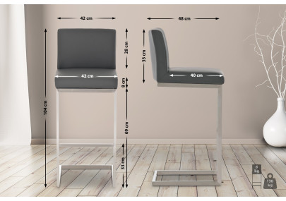 Tabouret de bar Paros gris