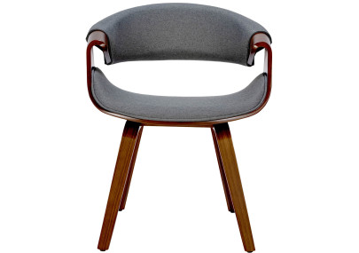 Ensemble de 2 chaises de salle à manger Foley, tissu noyer/gris