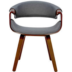 Ensemble de 2 chaises de salle à manger Foley, tissu noyer/gris