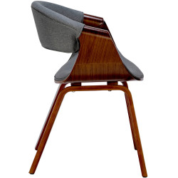 Ensemble de 2 chaises de salle à manger Foley, tissu noyer/gris