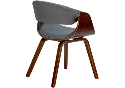 Ensemble de 2 chaises de salle à manger Foley, tissu noyer/gris