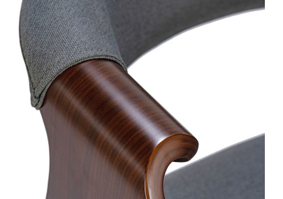 Ensemble de 2 chaises de salle à manger Foley, tissu noyer/gris